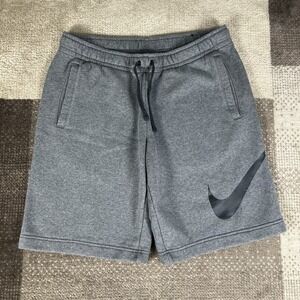 Nike Shorts Mens M Fleece Athletic Gray Drawstring Pockets Swoosh 843520-071